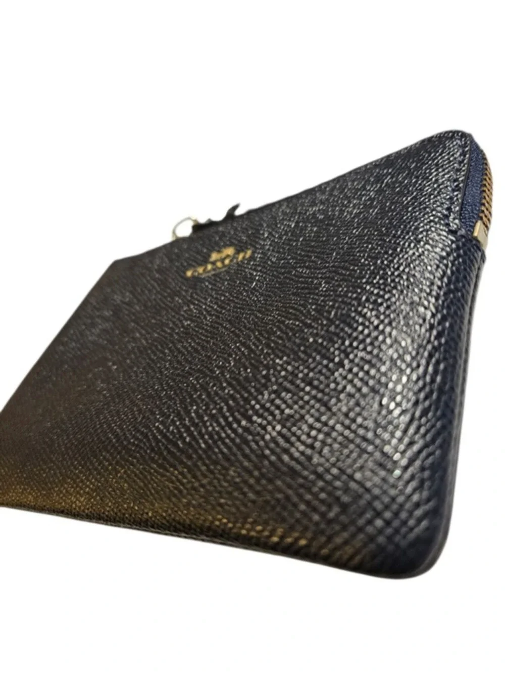 Coach Navy Blue Leather Wristlet One Size